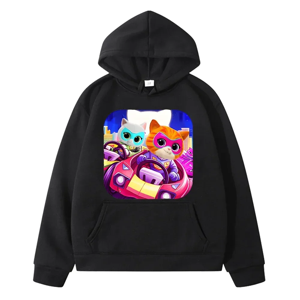 

Print Kawaii Men Hoodies Super Kitties Anime Graph Cartoon Daily Creative Fashion Male Sweatshirts Autumn Winter Pullover