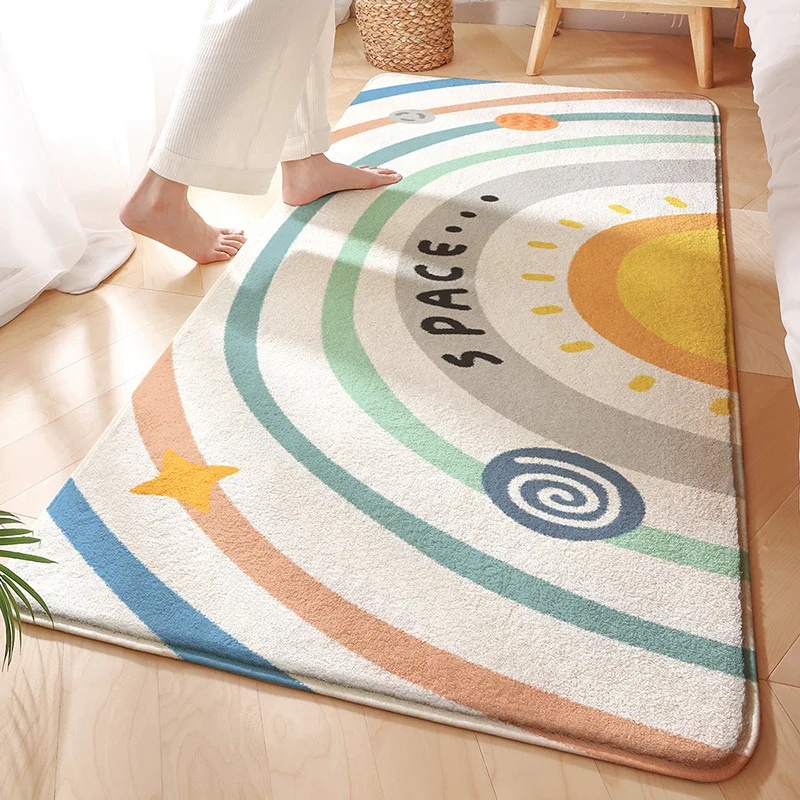 Cartoon Imitation Lamb Wool Children Bedroom Non-Slip Carpet