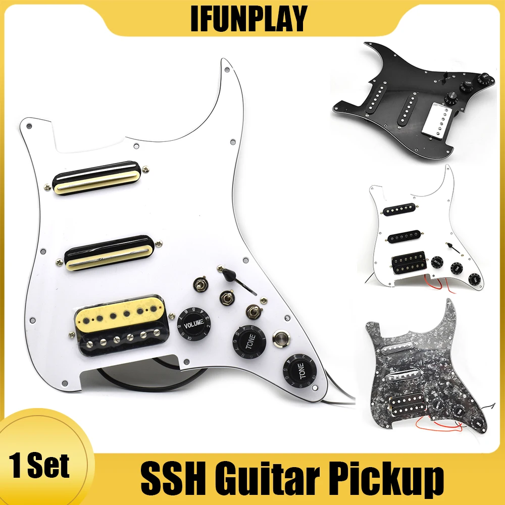 1Pcs SSH Electric Guitar Pickguard Pickup Wiring Loaded Prewired Pickguard SSH Guitar Pickguard Scratchplate Pickup Assembly