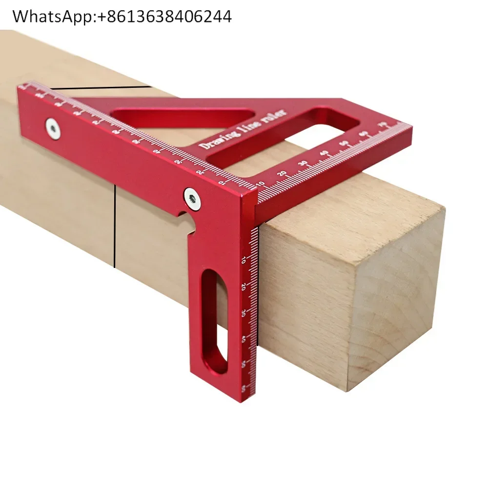 

5 шт. метрическая императорская треугольная линейка, алюминиевый сплав 45 ° /90 ° Линейка для рисования, масштабная линейка, многофункциональная линейка, деревообрабатывающие инструменты