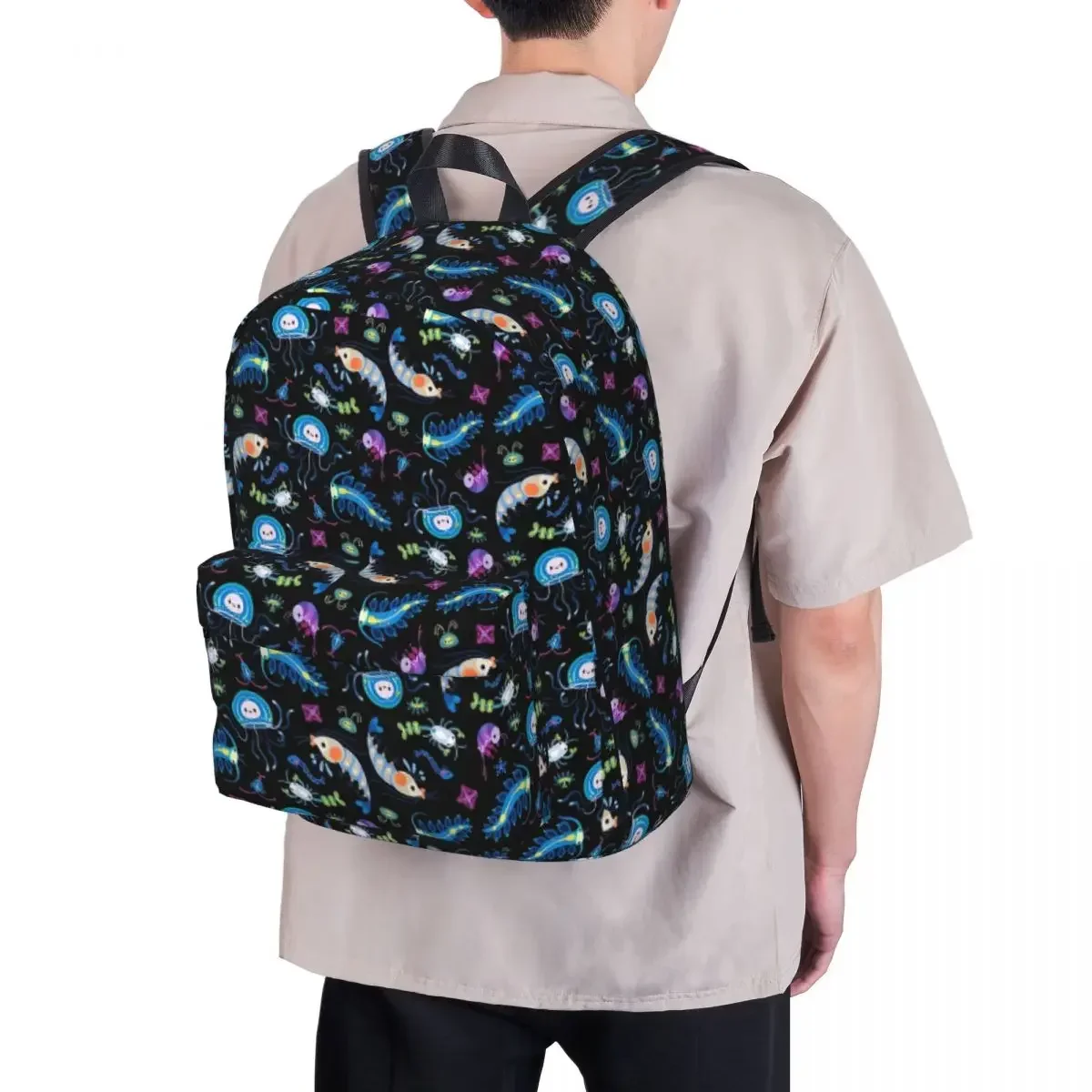 Zooplancton-mochila de gran capacidad para estudiantes, bolso de hombro para ordenador portátil, mochila de viaje impermeable, mochila escolar para niños