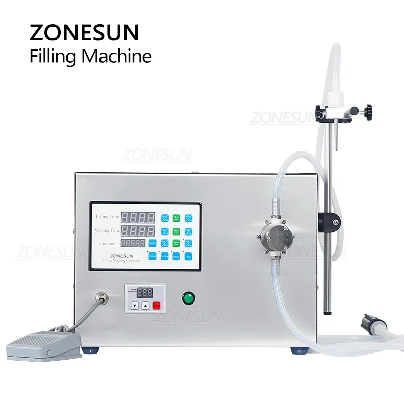 ZONESUN ZS-YTMP1S Semi-atuo Liquid Filling Machine Magnetic Pump Beverage Perfume Essential Oil juice Water Bottle Filler