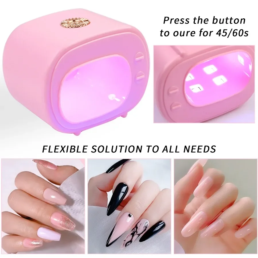 1PC UV Lamp for Gel Nails Mini TV Manicure Egg Home Nail Studio Usb Cable Quick Drying 45s Nail Light No Black Hand Portable