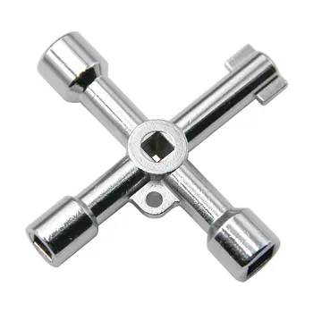 Tournevis à main multifonctionnel 4 en 1 croisé Portable en argent, combinaison de têtes de tournevis à douille pour bricolage