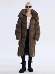 Winter Women's Long Hooded Down Coats Thicker Warm Fluffy Down Coat Female Winter Bread Style Parkas wy2152