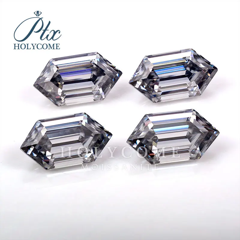 

5x9mm Special Elongated Loose Gemstone Dark Gray Emerald Cut Moissanite Grey Stone Factory Supplier