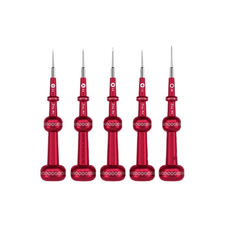 652F Red Metal Screwdriver Set with Different Head Shapes, Manual Operation, and 1 Set for Routine Household Repair and Craft