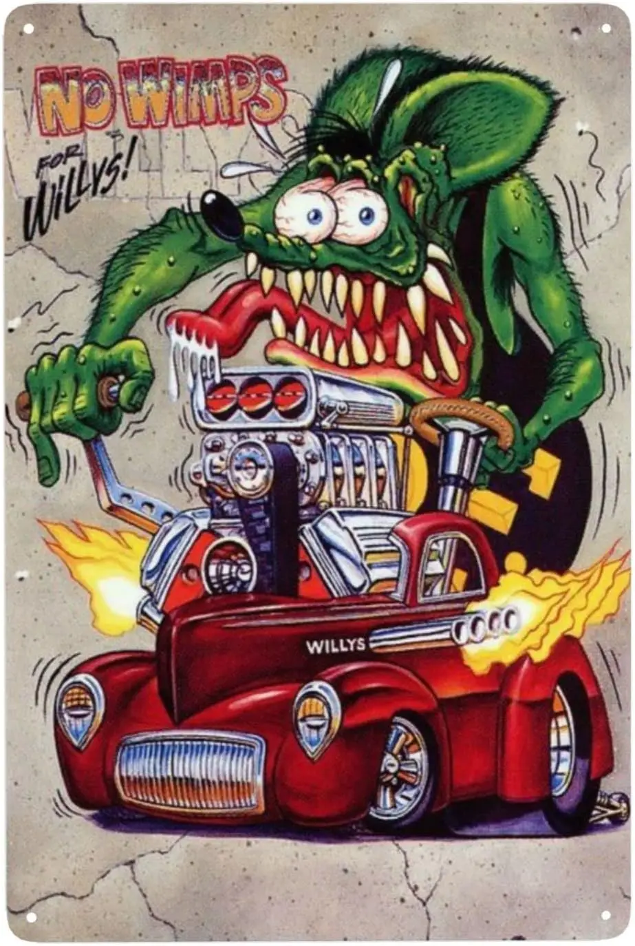 Rat Fink Blechschild Metalldekor Wandschilder Vintage Modified Car Culture Poster F