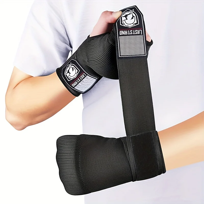 Mma Half Finger Gel Boxing Glove Sanda Muay Thai Training Hand Wrap Inner Glove With Long Wrist Strap Boxing Training Accessorie