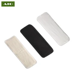 AIO-Doublures rehaussantes lavables en tissu de chanvre, inserts de couches absorbables au charbon de bambou, utilisation réutilisable avec couche-culotte de poche pour bébé, 1PC