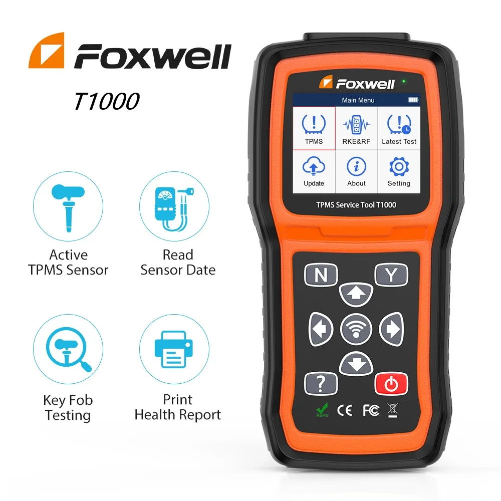 Foxwell T1000 FOB Tire Pressure detector Auto Tester TPMS Sensors Programming Activate Check RF Key Tire Sensor Key Tester