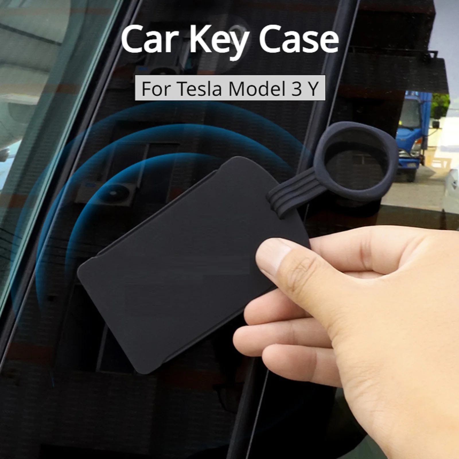 1Pc For Tesla Model 3 Y Key Card Case Cover Silicone Car Key Card Holder Protector Cover Key Ring For Tesla Key Card Accessories