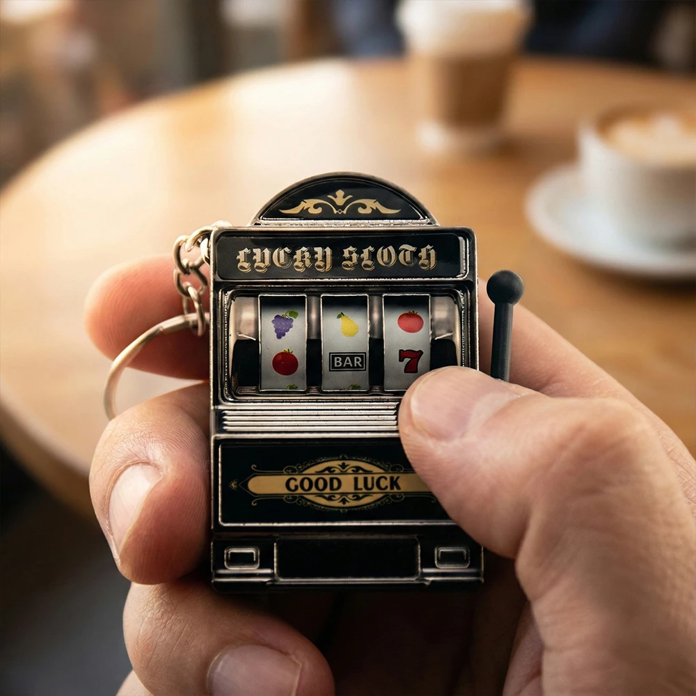 Retro Gaming Keychain - Porte-clés machine à sous à fruits,
