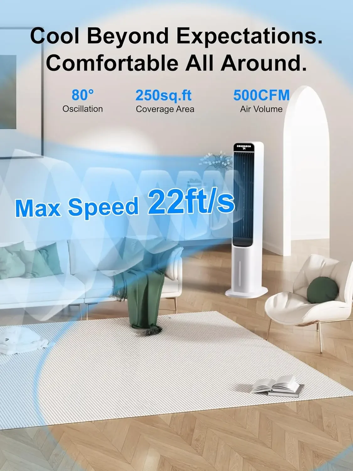 

[Цена со скидкой, горячая распродажа! ] Охладитель испарительного воздуха 3-в-1, охлаждающие вентиляторы 41-дюймовые, который выдувать холодным воздухом с 120 ° Осцилляция, 12H Ti