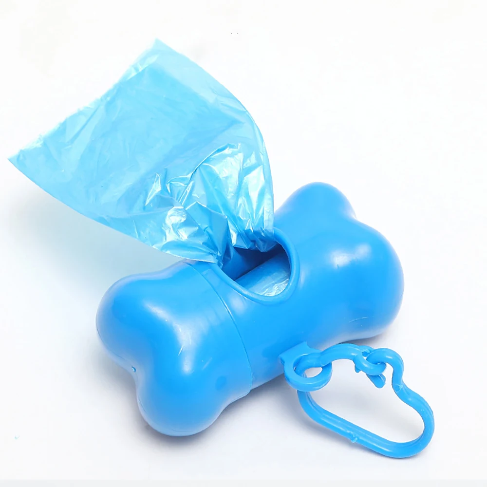 1Pcs Bone Shaped Poop Bag Dispenser with Bags Pet Dog Waste Bag Holder Plastic Garbage Bag Dispenser Dog Cleaning Supplies