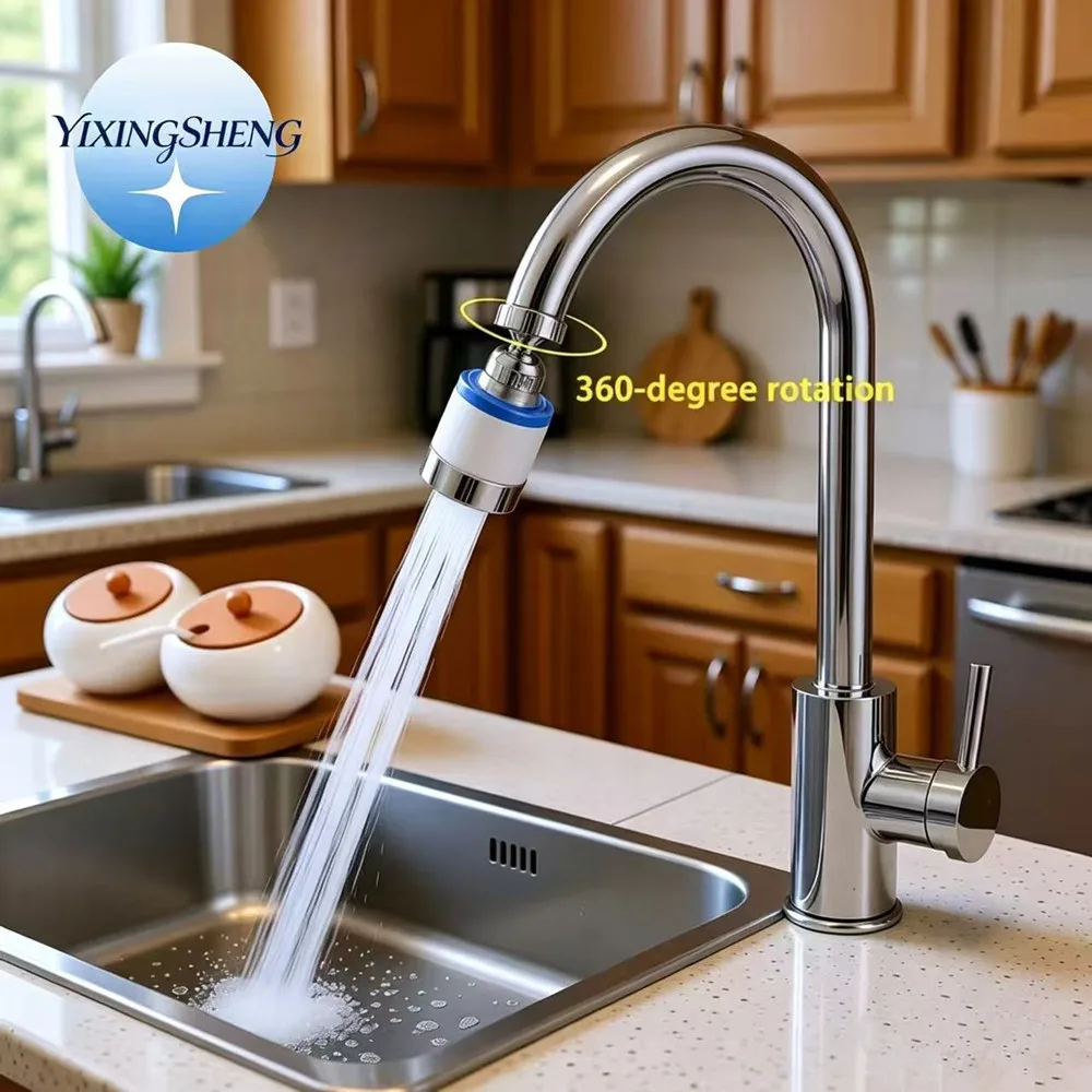 Water Purifier Faucet with Replaceable Filter, Splash-Proof Faucet Aerator with Filter, Rotatable Faucet Filter Extender,