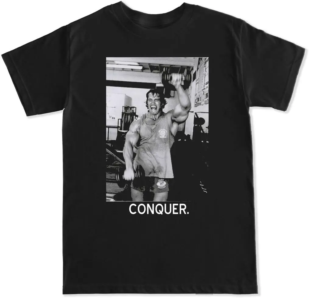 Men's Arnold Conquer Tees High Quality 100%Cotton Short Sleeve