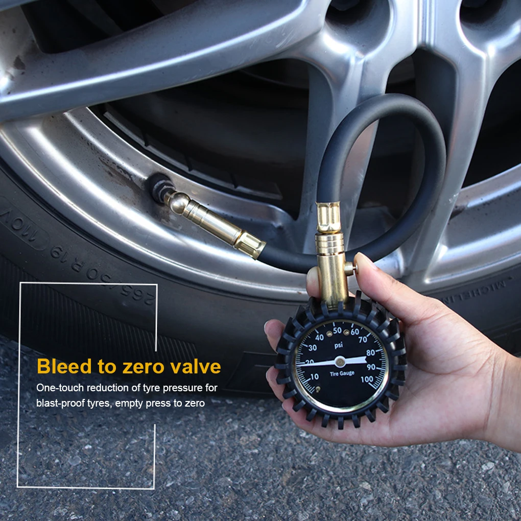 Universal Car Analog Tire Pressure Meter Bicycles High Accuracy 360-degree Rotation Tyre Gauge Portable Automotive