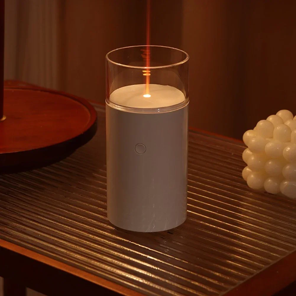 

1pcs Aroma Diffuser With Flame Effect 60ml Cordless Humidifier Light For Car Office 73*73*152 Mm DC5.0V1.0A