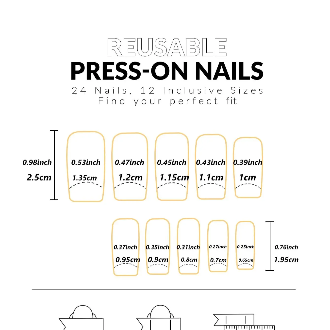 24szt białe kwadratowe czerwone serca Pokrowiec Fałszywe paznokcie Odpinany i wielokrotnego użytku Galaretkowy klej 1szt Odpychacz do skórek Odpowiedni dla dziewczynki i kobiet