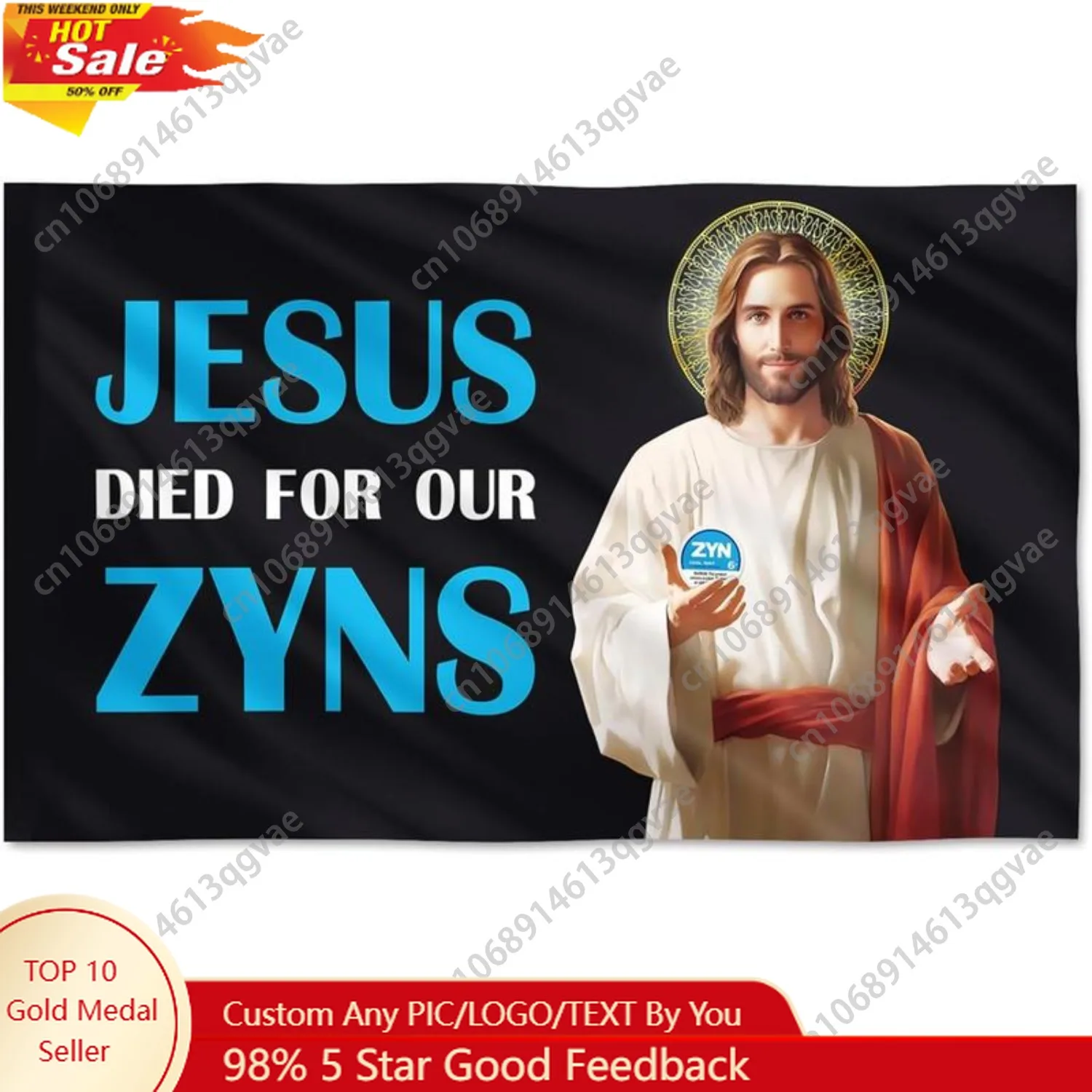 

Jesus Died for Our Zy-ns Tapestry Funny Flags College Dorm Room Decor Man Cave Frat Wall Indoor Outdoor Custom Decoration