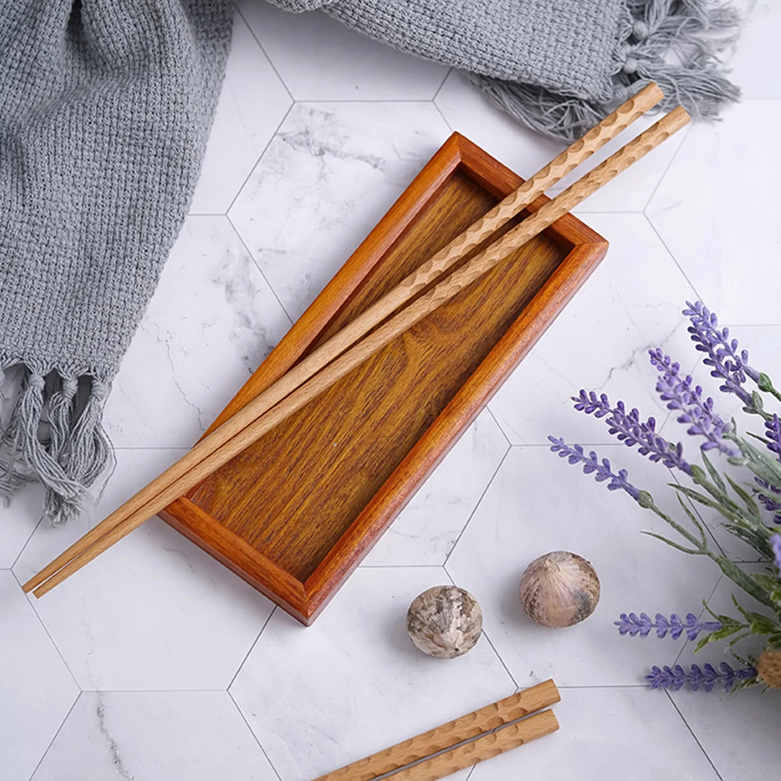 

2Pairs Long Wood Chopsticks 42Cm Reusable Cooking Utensil for Frying Hot Pot Noodle Serving Anti Burn Kitchen Accessories