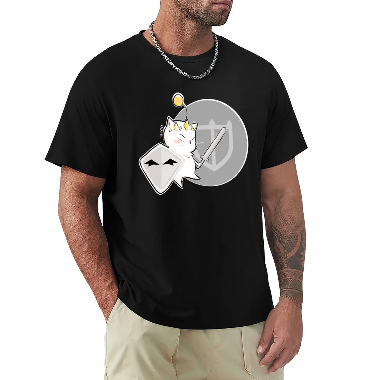 PALADIN MOOGLE FFXIV T-Shirt Stain Resistant Casual Tee