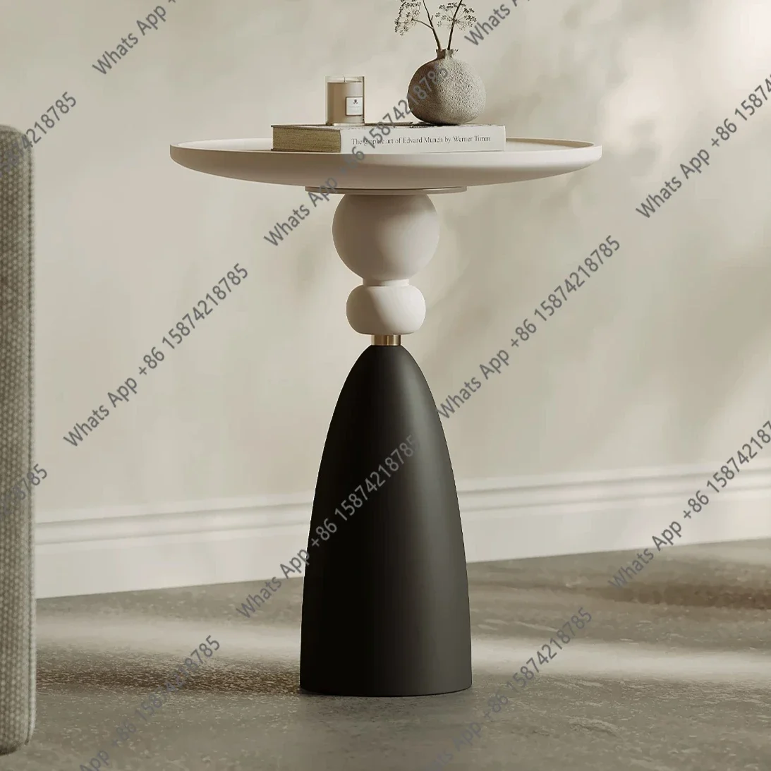 C65 Living Room Round Edge Few Light Luxury High Sense Modern Simple Sofa Corner Few Small Apartment Solid Wood Mini Coffee Tabl