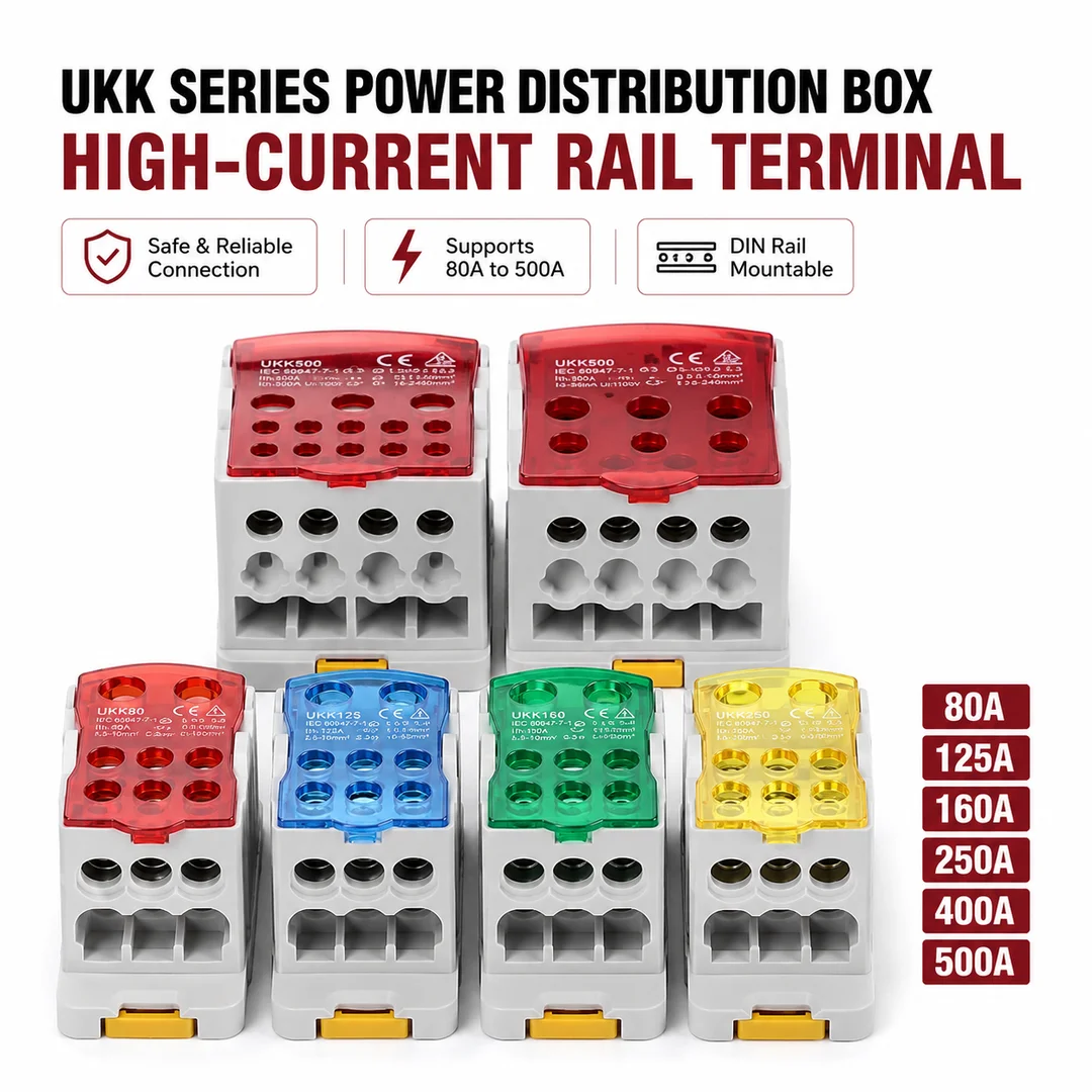 Electric Split Din Rail Terminal Block Junction Box Power Wire Electrical Connector UKK80A 125A 160A 250A 400A 500A