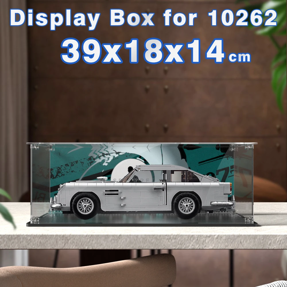 Acrylic display box for lego 10262 display case for Aston Martin building block dustproof clear model car storage box 39x18x14cm