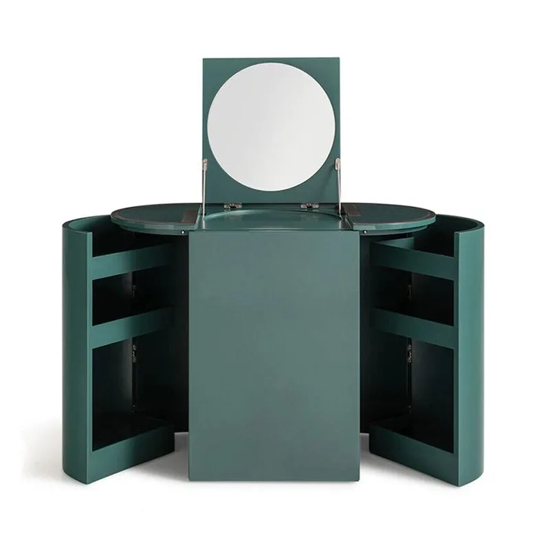 Italian high-end dresser storage cabinet integrates modern light luxury high-end solid wood with mirror makeup table