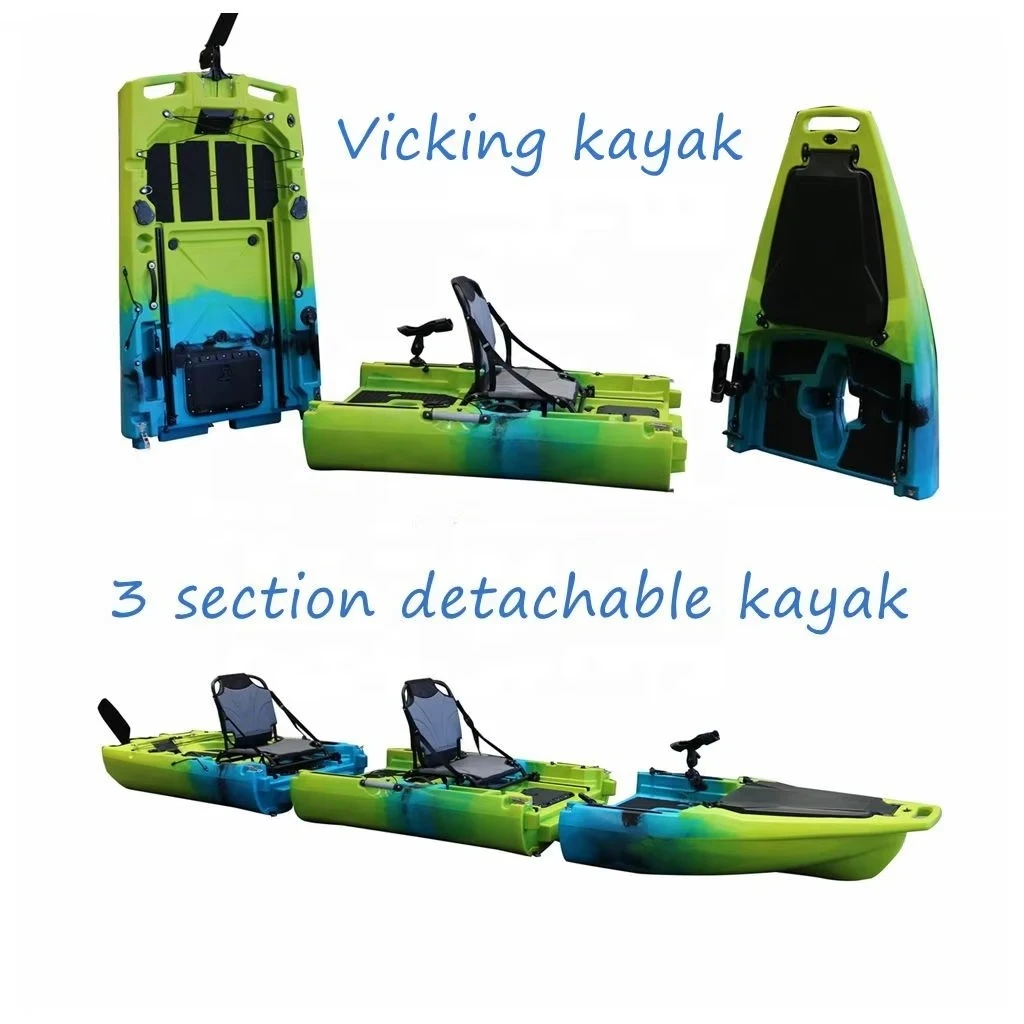 Image 3: Kayak de pêche modulaire en plastique dur à double pédale pour 2 personnes de 14 pieds avec système d'entraînement à pédale pour une utilisation dans les eaux marines