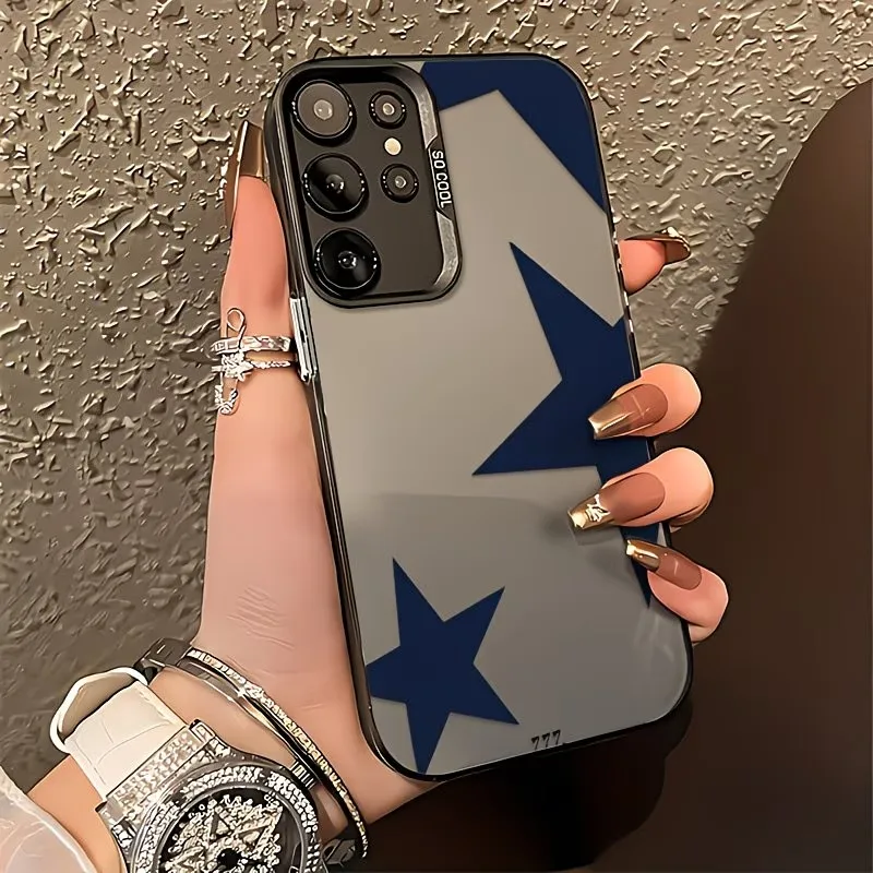 Capa de Telefone Pentagrama Azul para Samsung Galaxy A73 A72 A71 A56 A55 A54 A53 A52 A51 A36 A35 A34 A33 A32 4G 5G à Prova de Choque