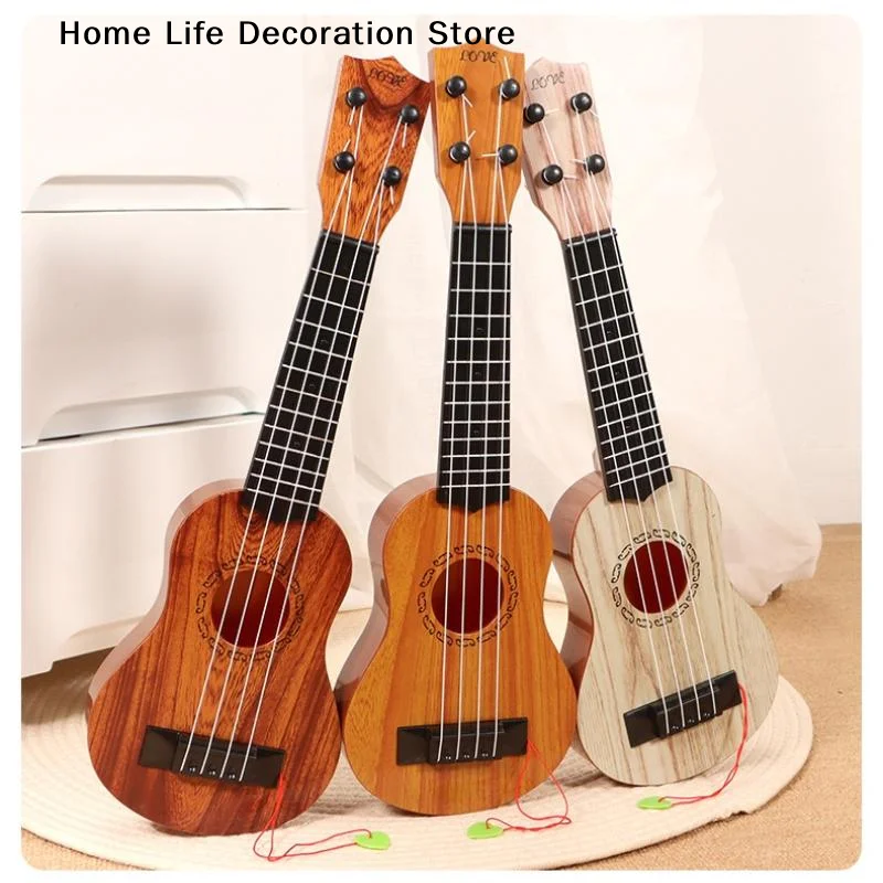 1Pcs 35cm Children Guitar Toy 4 Strings Can Be Used To Play Elementary Instruments With Paddles Simulating Yukrili Music Toys
