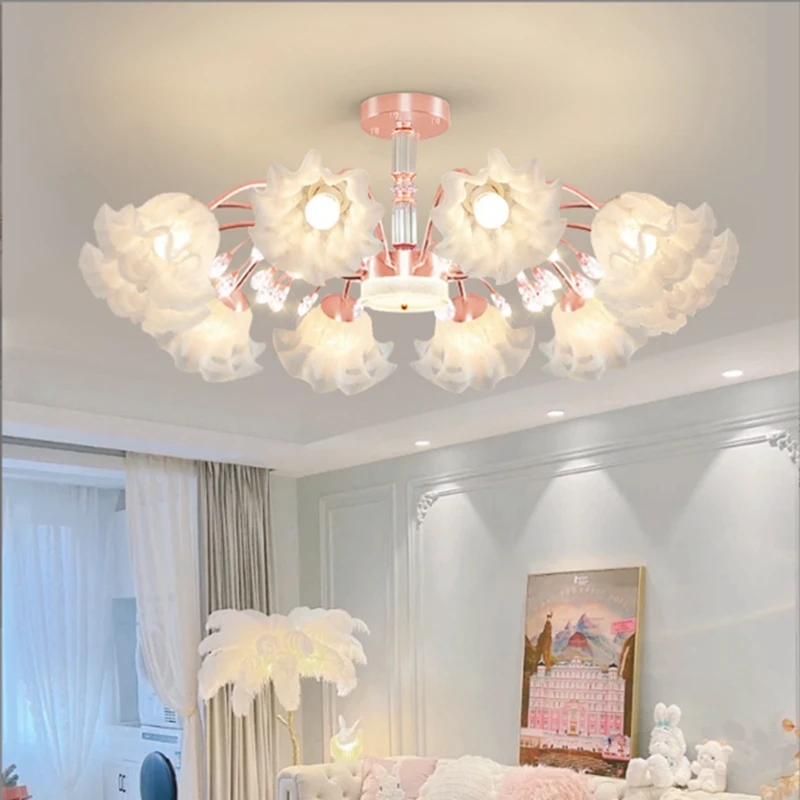 Originality Flower Living Room Chandelier Modern E27 Bedroom Restaurant Ceiling Lamp New Simplicity Indoor Decorate Luminaires