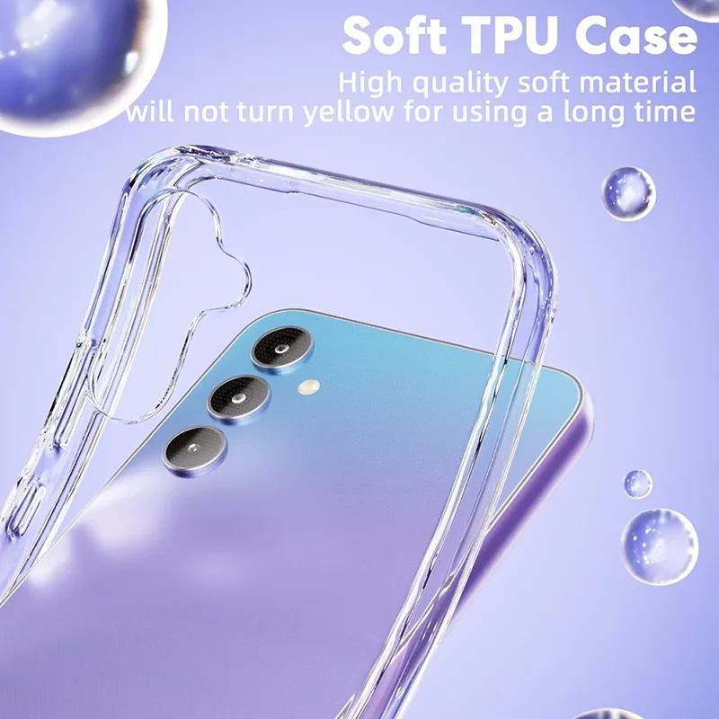 Soft Silicone Case For Samsung Galaxy A55 A15 A35 A25 A05S A54 A34 A24 A14 A53 A33 A23 A52 A32 Ultra Thin Clear Back Cover Shell