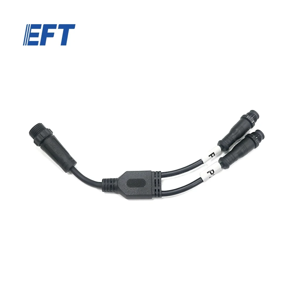 EFT Pump Extension Cable 200mm / Split into Two Sections / 1 M16 Male Connector  / 2 M12 Male Connector  / EPS200