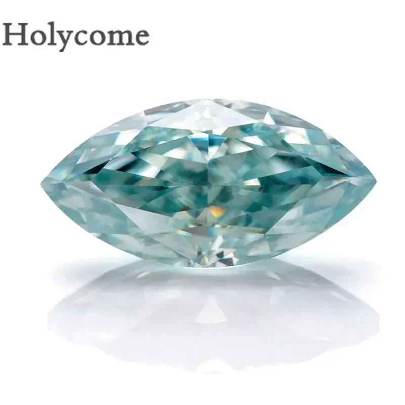 Holycome Moissanite Marquise Shape Crushed Ice Cut GRA Certificate VVS1 Sparkling Loose Gemstone Beads for Jewelry Making Charms