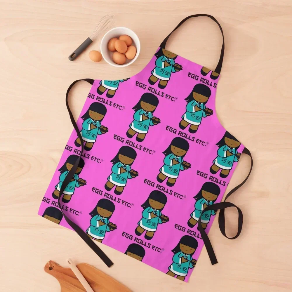 

Egg Rolls Etc Apron kitchen girl Kitchen Kawaii Accessories painting Kitchen Handle For Women Apron