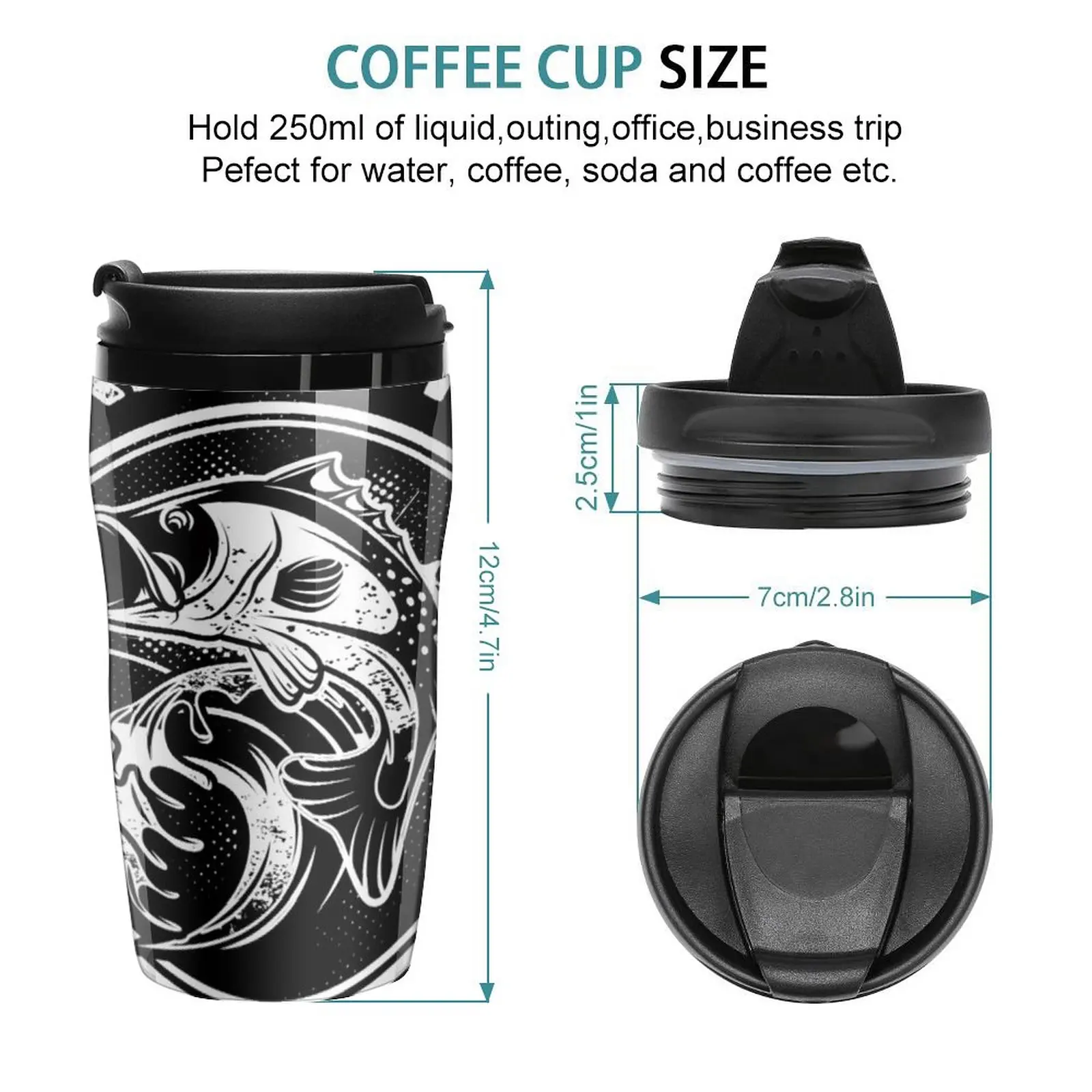 New Born To Fish - Forced To Work Travel Coffee Mug Coffee Set Coffe Cup