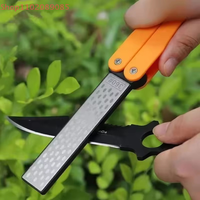 1PCS Portable Folding Pocket Knife Sharpener, Portable Double Sided Diamond Sharpening Stone Outdoor Sharpening Whetstone