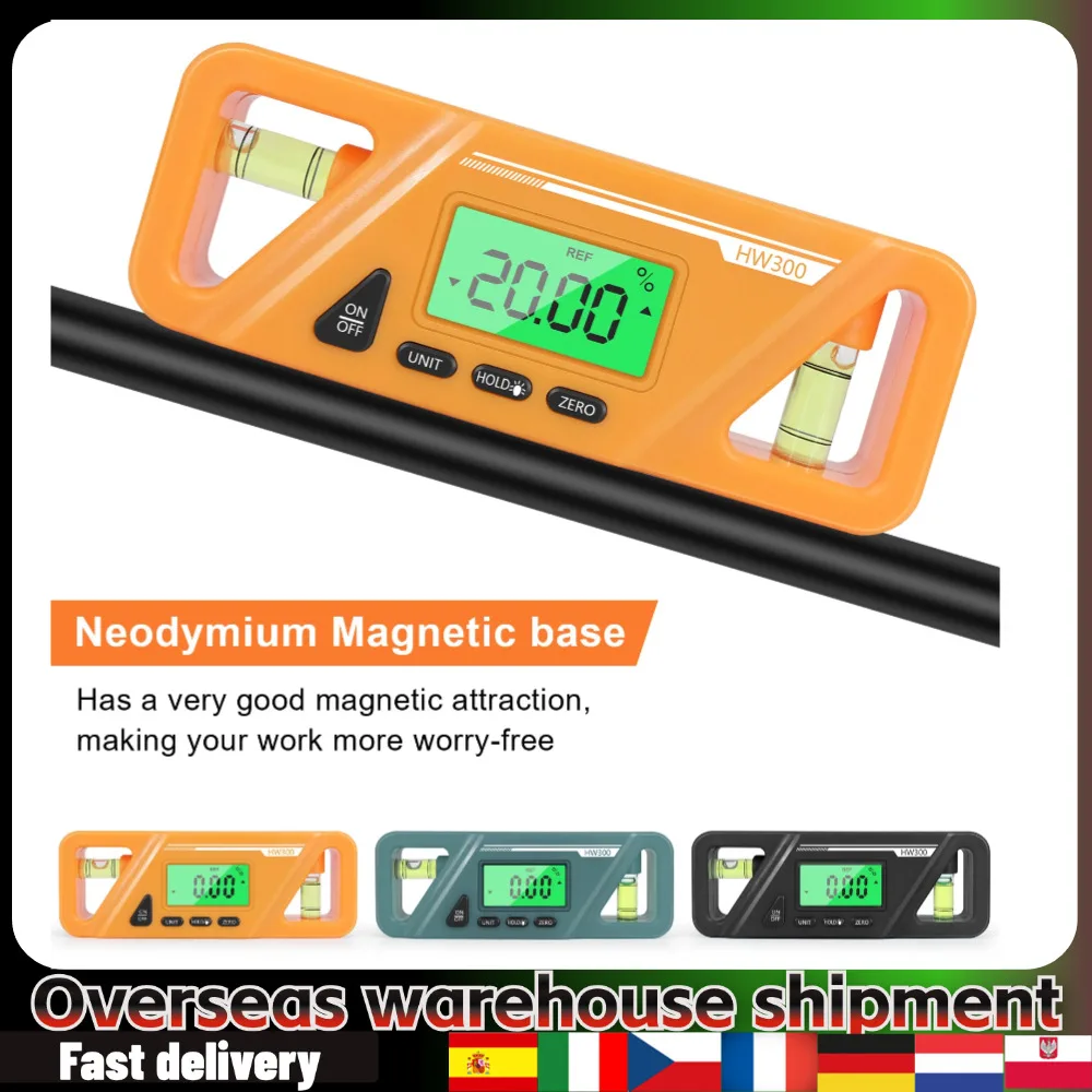 Magnetic Electronic Goniometer LCD Digital Angle Meter Backlight Angle Protractor Slope Conversion Meter Digital Inclinometer