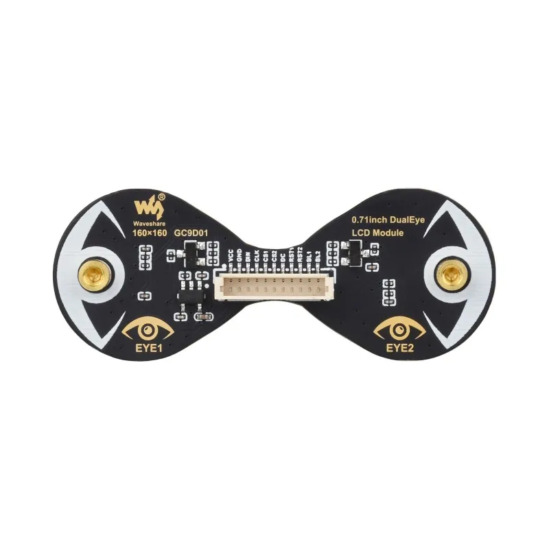 0.71inch Double Eye Round LCD Display Module, 160×160 Resolution, SPI Interface, 65K Colors