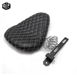 Retro Vintage Motorcycle Cafe Racer Diamond Style PU Leather Solo Seat w/ 3