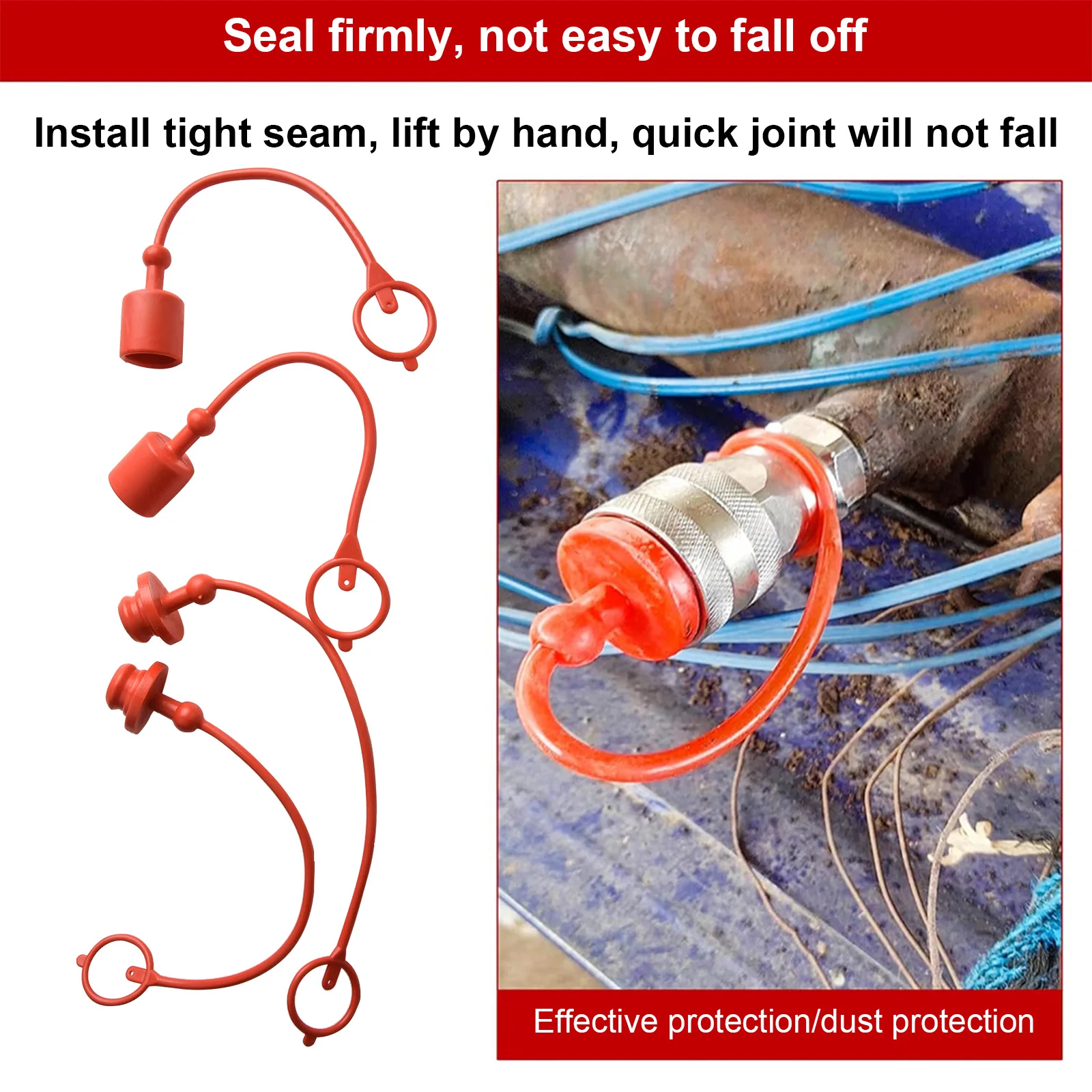 2 مجموعة 1/2 الهيدروليكية قطع الاتصال السريع المناسب غطاء غبار ل ISO-A مقرنة هيدروليكية الهيدروليكية موصل سريع اقتران غطاء غبار