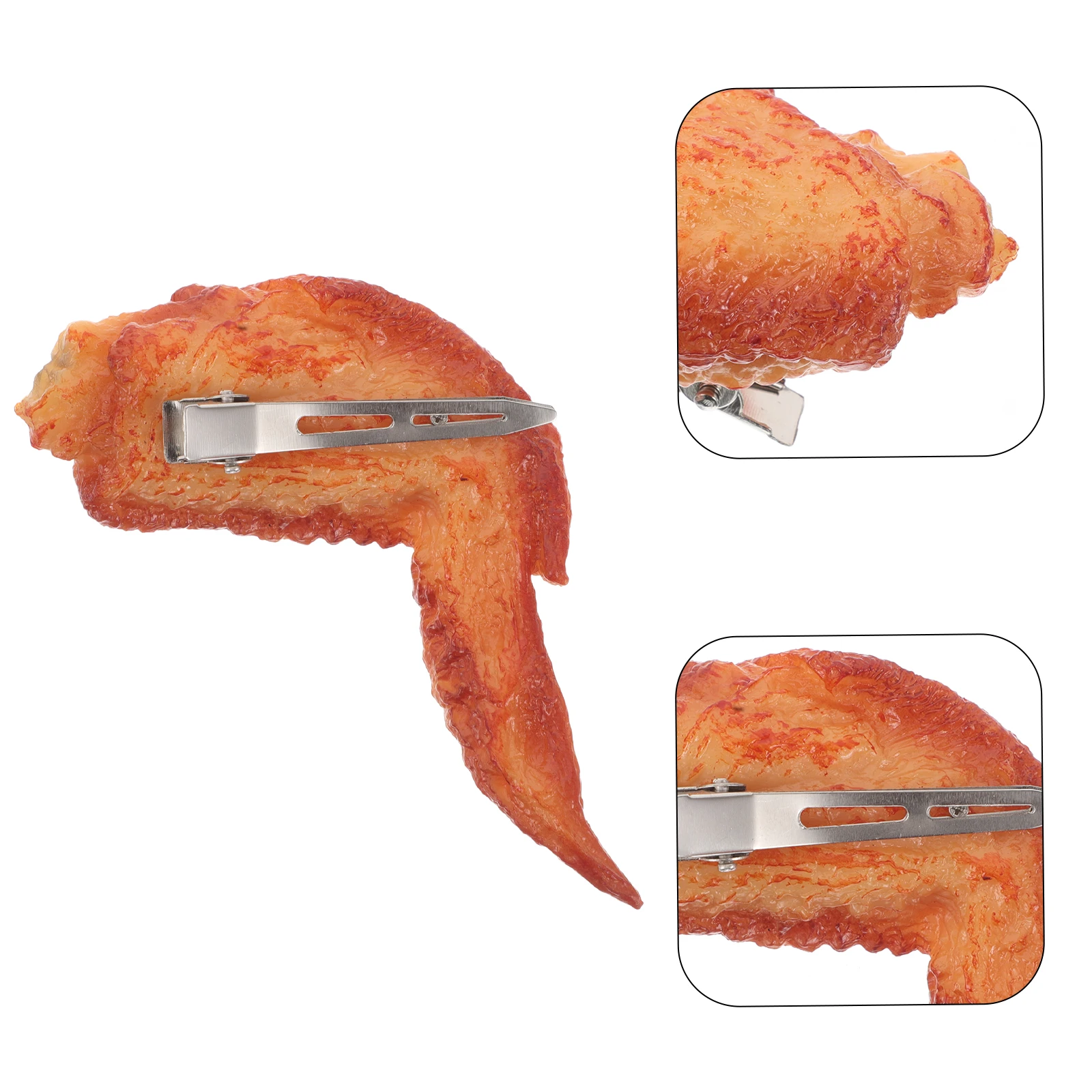 

Grilled Chicken Wing Hairpins PVC Realistic Food Clip Quirky Accessories Women Girls Funny Hair Clips Food Themed Decorations