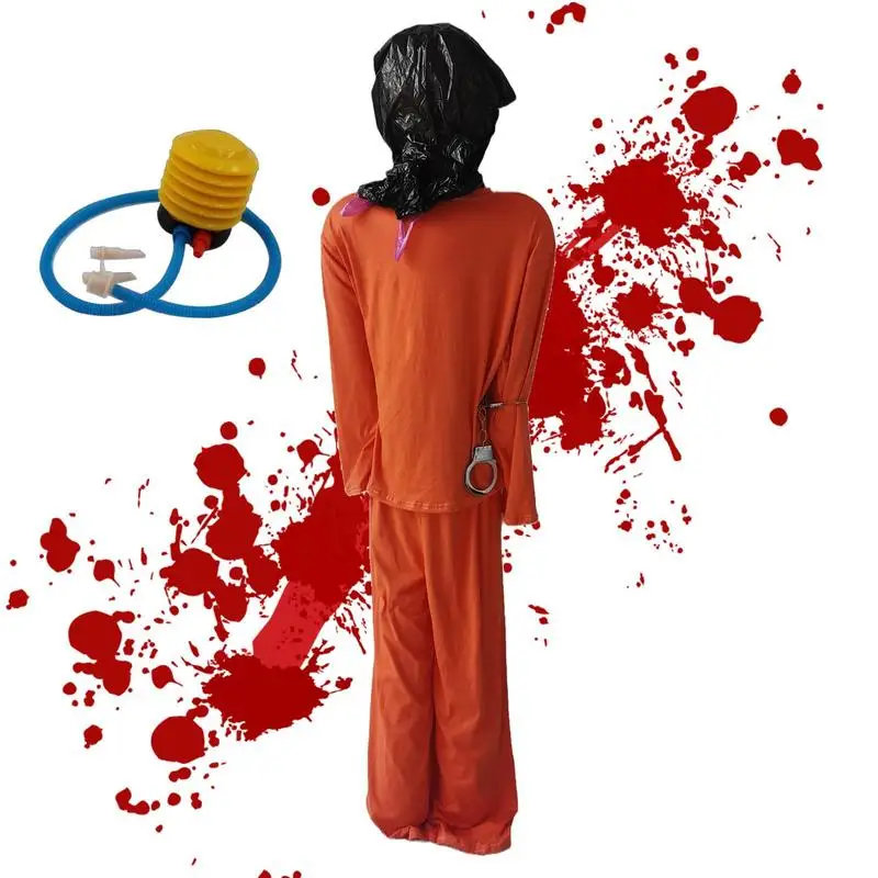 Halloween Prisoner Decor Halloween Haunted House Prison Uniform Multi-Purpose Decoration Supplies For Cosplay Halloween Party