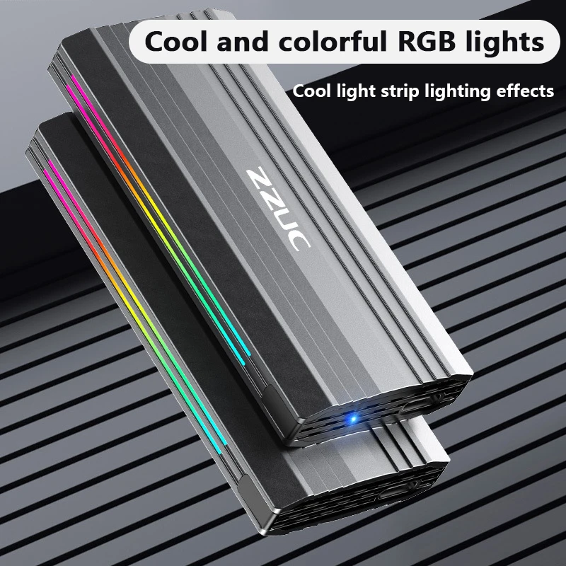 M18 M2 External Hard Drive Enclosure 5G/10GB Dual-Protocol NVME/SDD Type-C Solid-State Mobile Drive Case for USB-C Devices