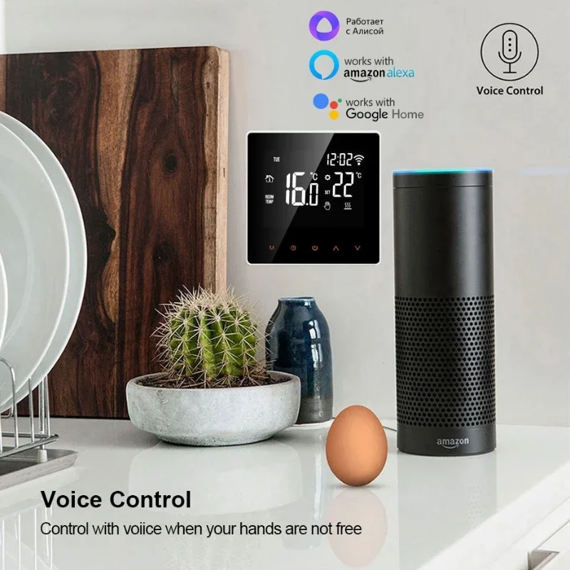ME81H WiFi Thermostat,APP‑enabled Remote & Alexa/Google Home Voice Control for Wall‑Mounted Boilers and Electric Heating Systems