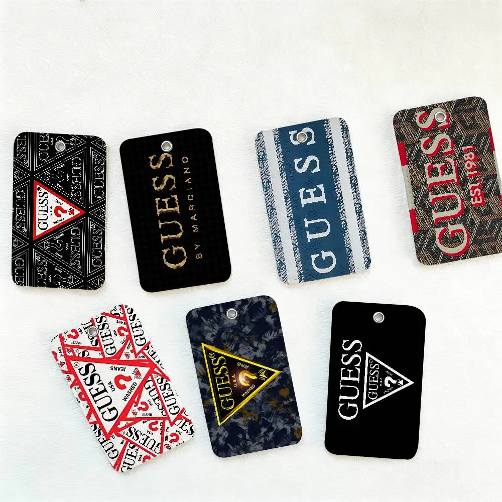 Fashion G-Guess PU Soft Leather Rectangular Key Card Holder Induction Elevator Protection Cover Youth Faion Accory